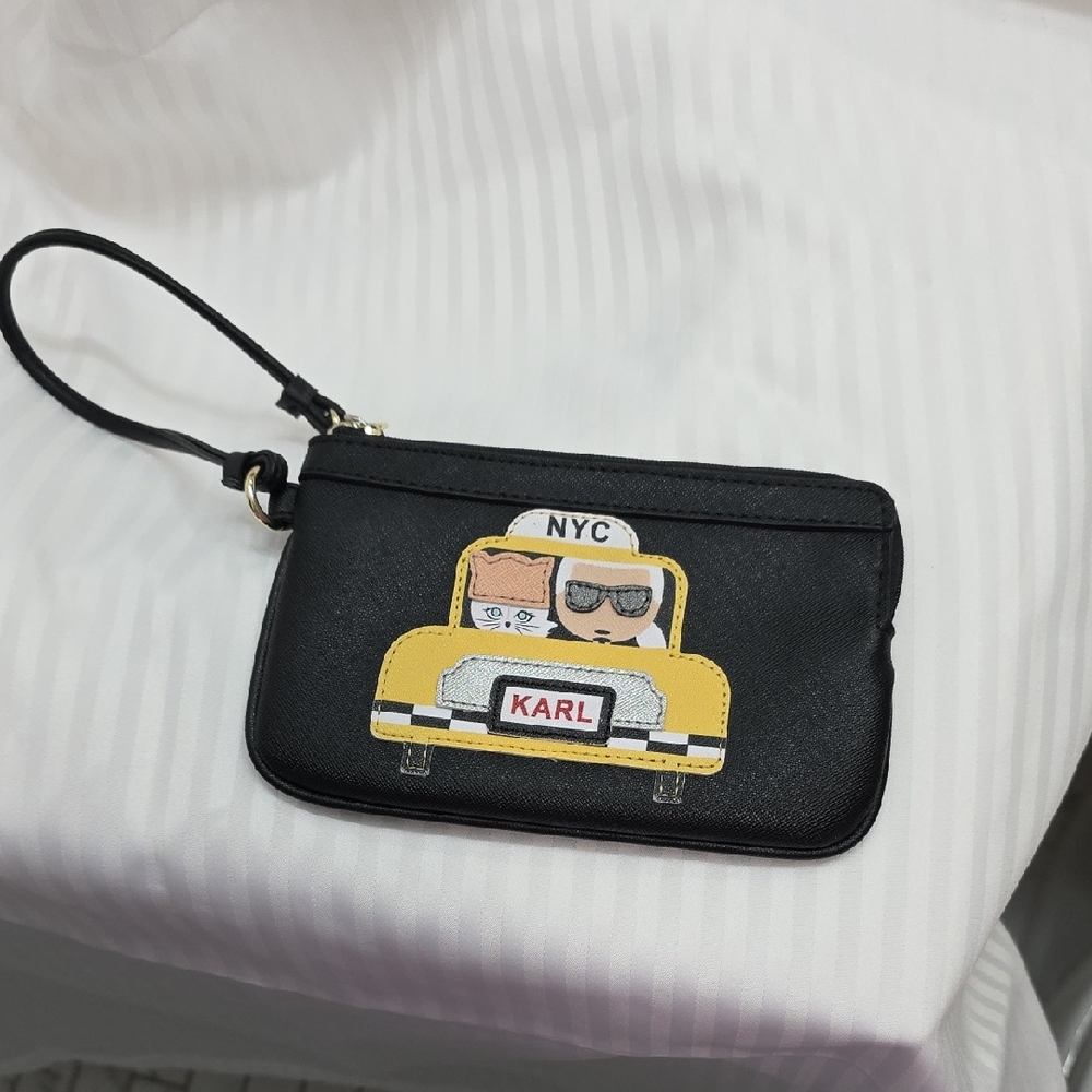 Karl Lagerfeld Kids Black Wristlet with Yellow Cartoon Car